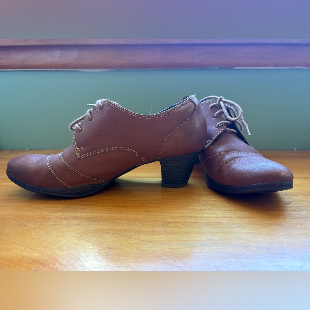 Brown Leather Lace-Up Booties